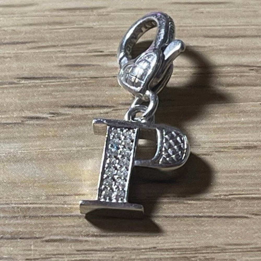 JUDITH RIPKA STERLING SILVER LETTER P CHARM PENDANT